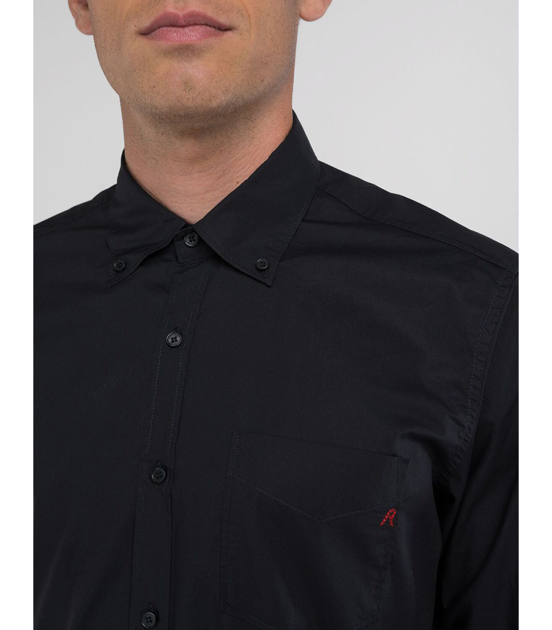 コツトンポプリン Rロゴシャツ 詳細画像 ブラック 3